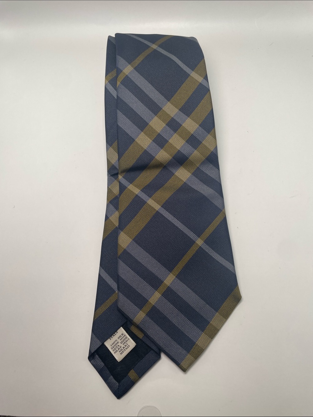 Burberry - Silk Tie Classic Office Formal - Navy / Tan